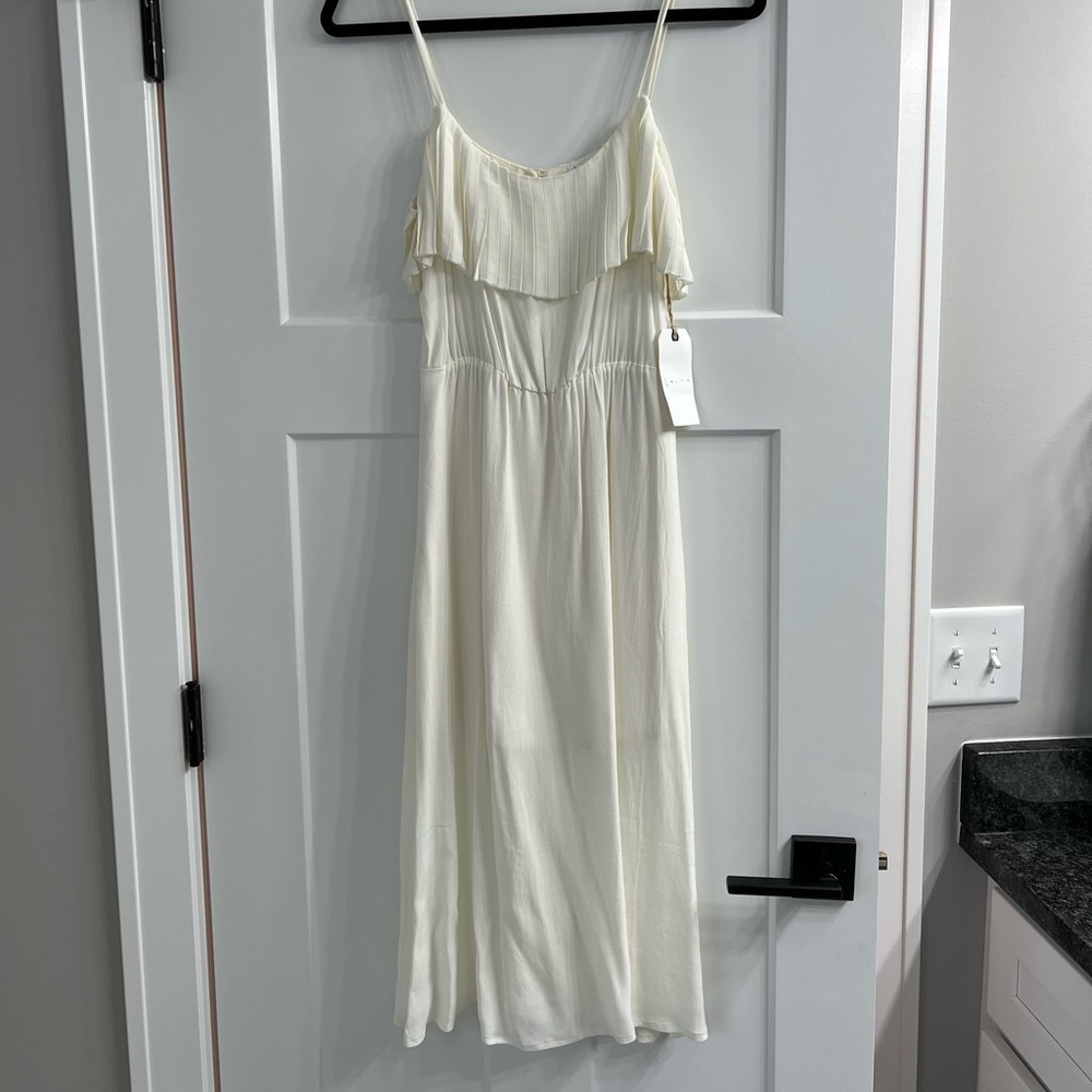 NWT Leith Ivory Pleated MIDI Dress XS